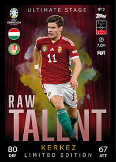 Milos Kerkez Hungary Topps Match Attax EURO 2024 Raw Talent Limited Edition #RTLE3